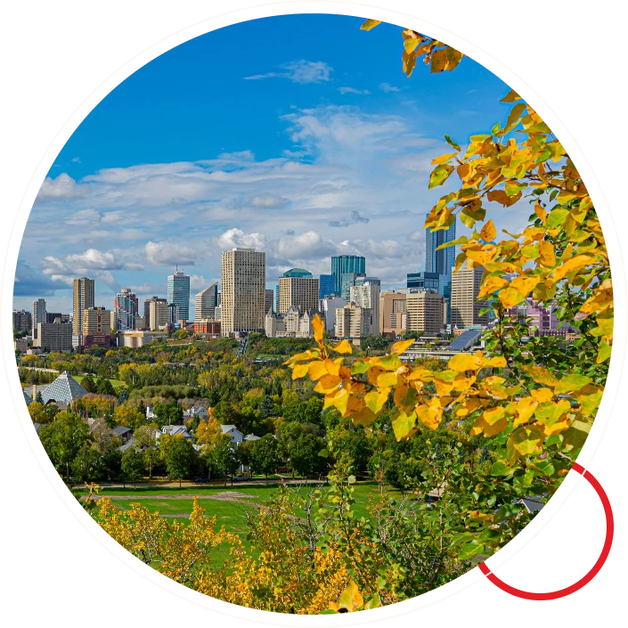 Edmonton skyline circle