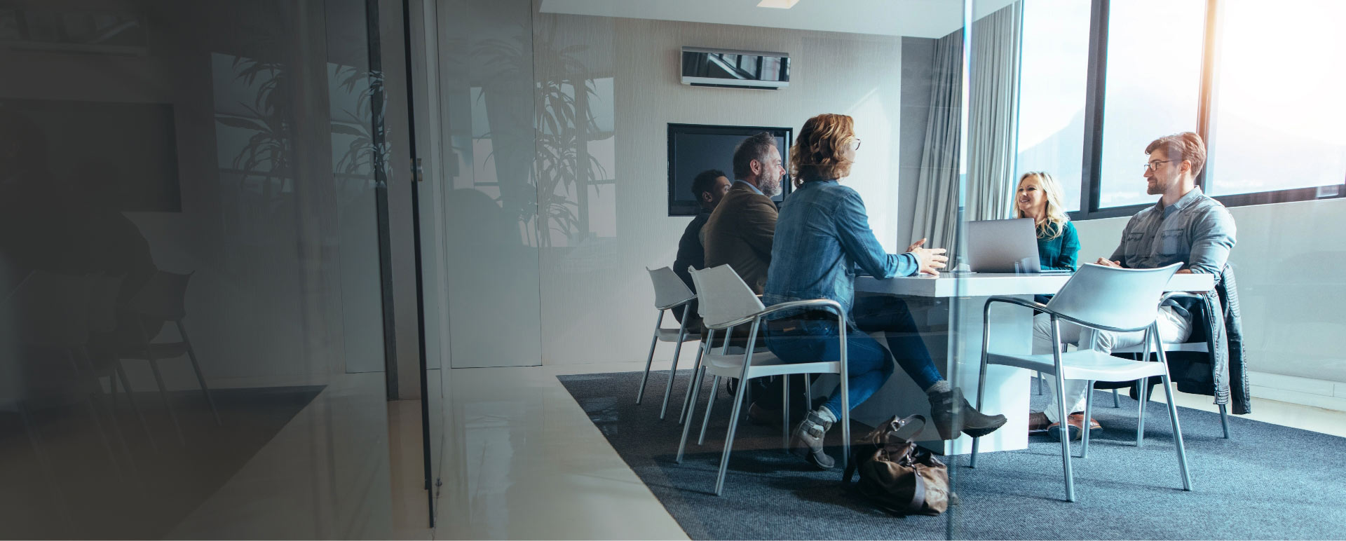 Group in modern office