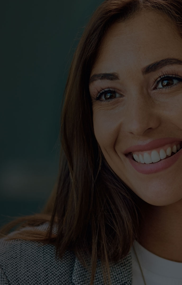 Professional woman with bright smile mobile